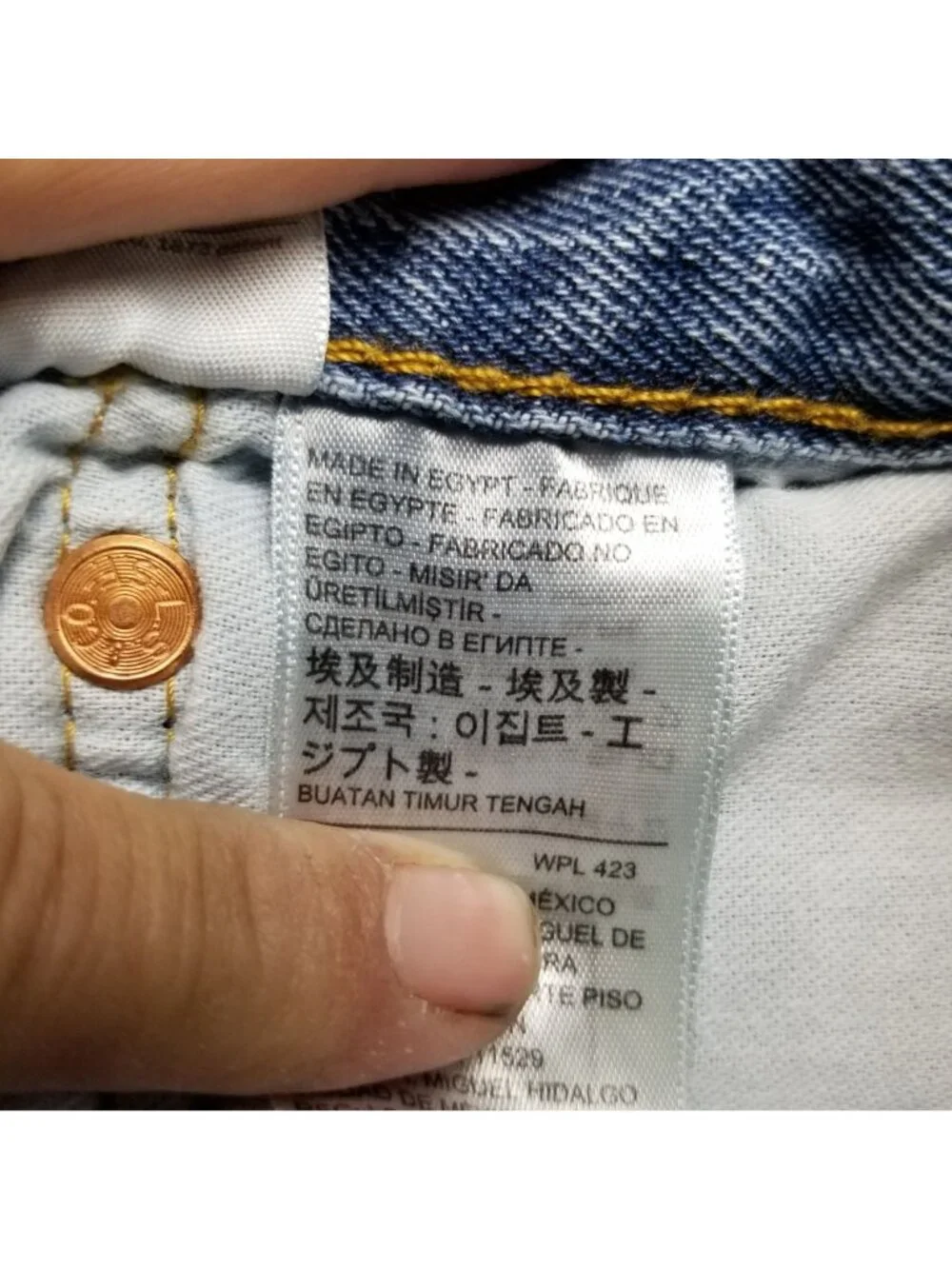Levis Jeans Mens 36x29 Blue 501 Cotton Denim Button Fly Straight *Read*